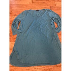 J. Jill women's Teal 3/4 Sleeve round neck soft and casual Tunic Top Size Large